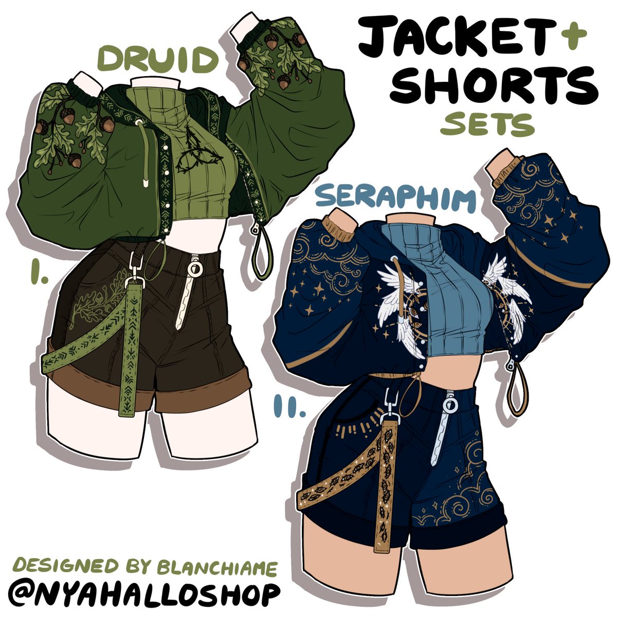 Jacket and shorts sets 🌿✨ 1 or 2?