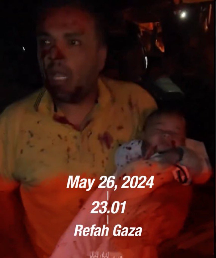 Rafah in Gaza, where Israel says "you are safe there".

#RafahOnFire