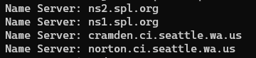 rjl20's tweet photo. @SPLBuzz FYI, it looks like your name servers are hosted within the domain they serve, which is a chicken and egg problem, and the reason https://t.co/yL82ySH1NT is unavailable now. I don't know if cramden and norton here still exist, but they're not responding either. https://t.co/JGWVtRjj2C