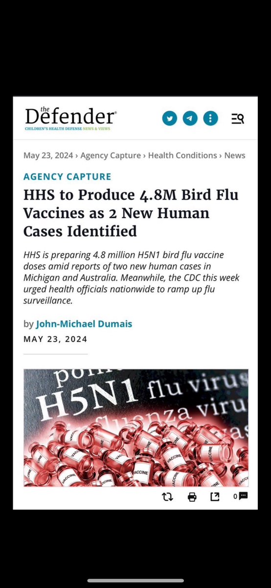 It’s 2025 - there’s an estimated 27million deaths within 28 days of a positive test.

The Bird Flu mRNA Booster Vaccine has just been released.

The Government are only allowing fully Bird Flu Vaccinated people to travel, work & enter public areas.

Will you be injecting yourself