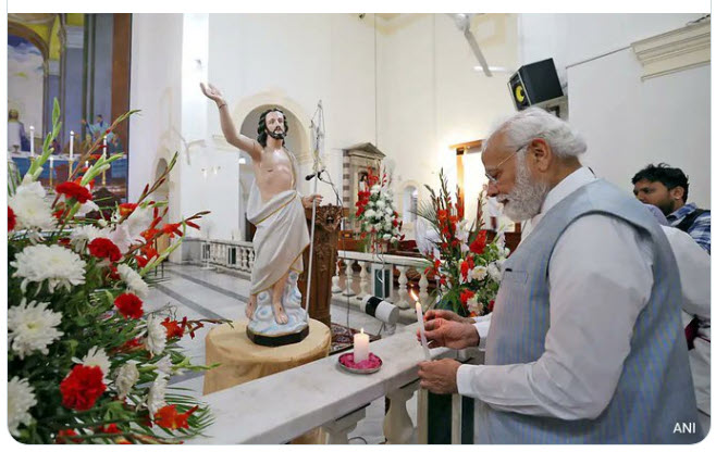 Why is Modi copying Rahul  Theory?
Isaiah 14.13 For I am the LORD, your God, who takes hold of your right hand and says to you, Do not fear;

Modi proclaims Divine Birth?  Is Modi seeking repentance for his sins by becoming Good God?