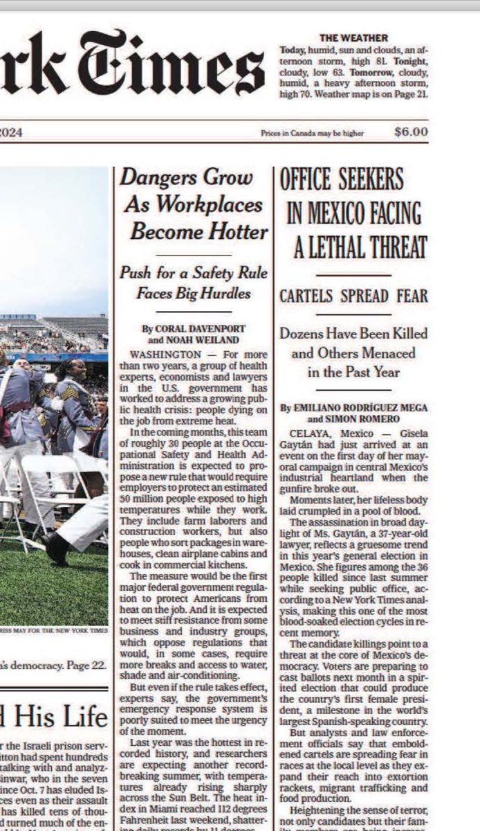 qtf's tweet photo. A 6 días de la elección de México, periódicos principales de EEUU publican, el crecimiento de los carteles en nuestro país y cómo han logrado, gracias a la anuencia de López Obrador, ampliar su poderío en todos los ámbitos.

OJO. Este mensaje es claro y contundente. EEUU no desea
continuar con un país vecino manejado por narco gobiernos. 
¡Lo están denunciando en sus primeras planas! 

Es claro que la elección de la Presidenta de Mexico, no está ganada por la candidata de AMLO.
¡Hay que salir a votar!
FF