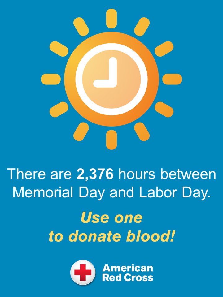 🌞 For many, Memorial Day marks the unofficial start to summer. But we want to remind you that the need for blood and platelets doesn't take a summer vacay. Patients are still counting on donors. Will you pledge an hour to give the gift of life? rcblood.org/appt