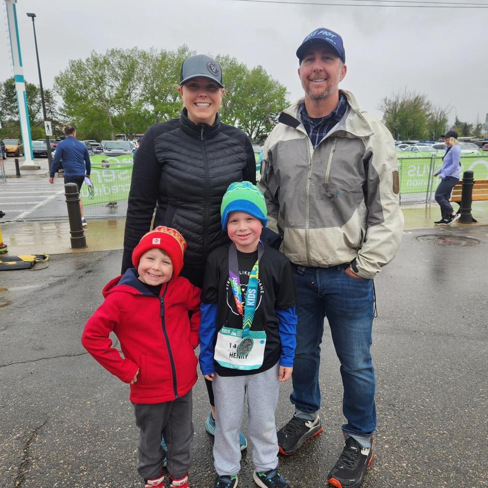 KimZandboer's tweet photo. Proud of our Grandson for running today to raise money for children’s cancer research! He raised over $1100.00 and #teamsloane raised over $100,000.00 for children’s cancer research! #Stronglikesloane  #inspiring #childrenscancerawareness #calgarymarathon 🩷 https://t.co/1QyHwXnQt5