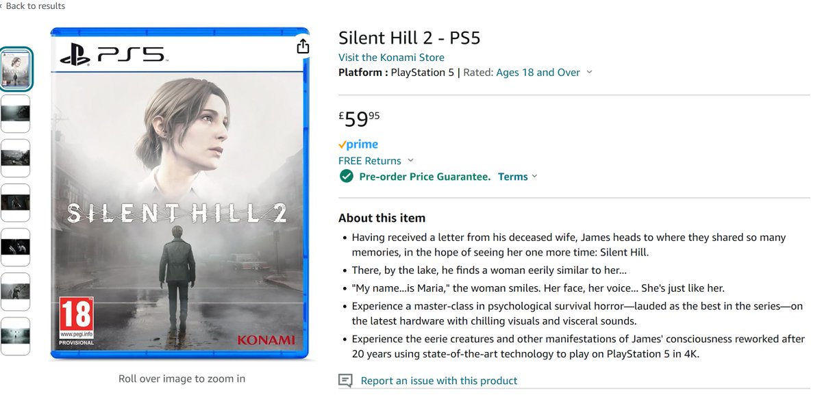 Silent Hill 2 PS5 Full Pre Order Page Live On Amazon UK! #SilentHill2