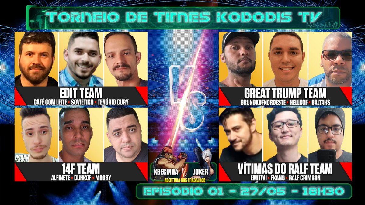kododistv's tweet image. Amanhã estreia o Torneio de Times de KOFXV e começaremos com pé no acelerador: Abertura dos trabalhos às 18:30 com a segunda parte da FT30 no #KOF2002 (Kbecinha vs Joker). Das 20h em seguida é a vez de #KOFXV. Já tem uma final antecipada na estreia! 😱

📺 youtube.com/live/5amaopL1k…