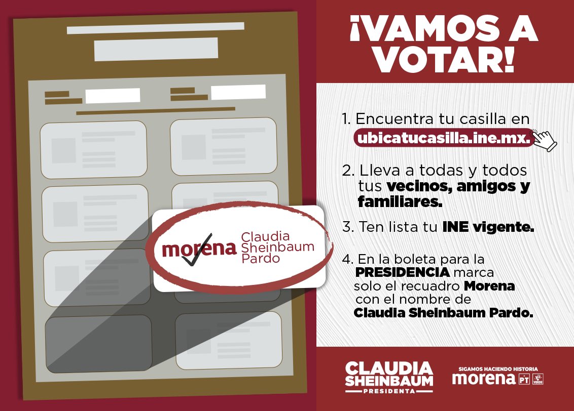 Claudiashein's tweet photo. Este 2 de junio, igual que en 2018, vamos a seguir haciendo historia. https://t.co/9IiSuzsgyt