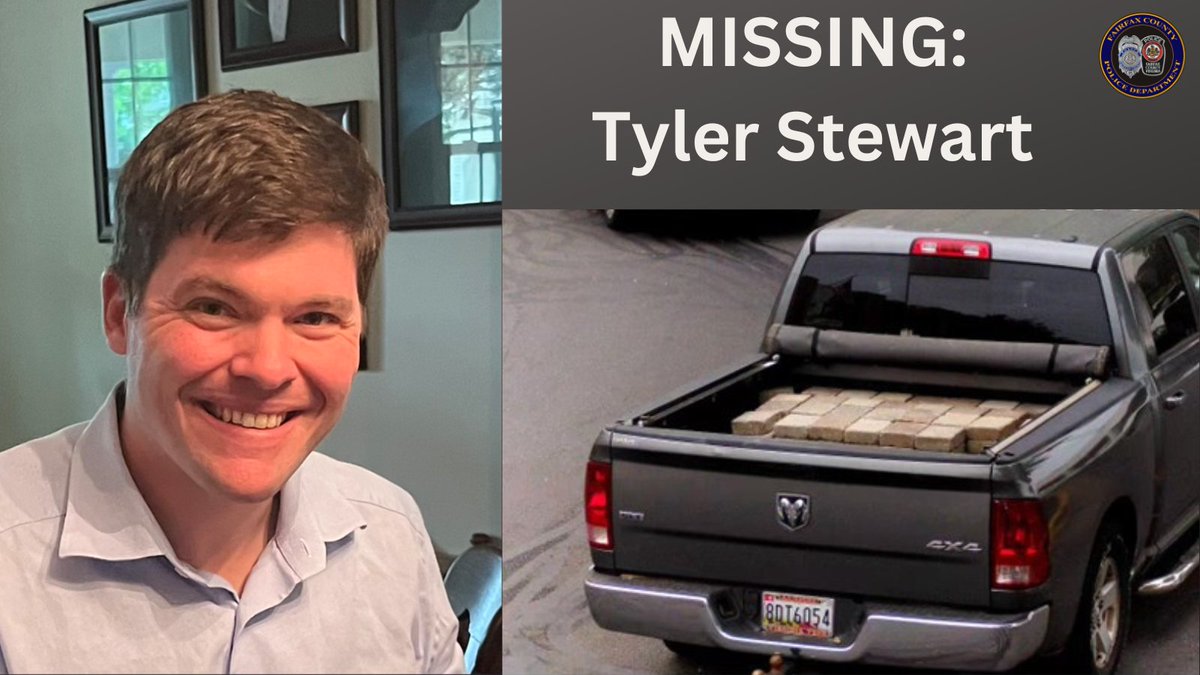 Missing: 35-year-old Tyler Stewart last seen at 1pm today in the 6800 blk of Mallow Ct, Springfield. He left in his gray 2011 gray Dodge Ram. He is 5’10” 170lbs. Wearing a green shirt, dark jeans and blk shoes. Endangered due to mental &amp;/or physical health concerns. Call 911.