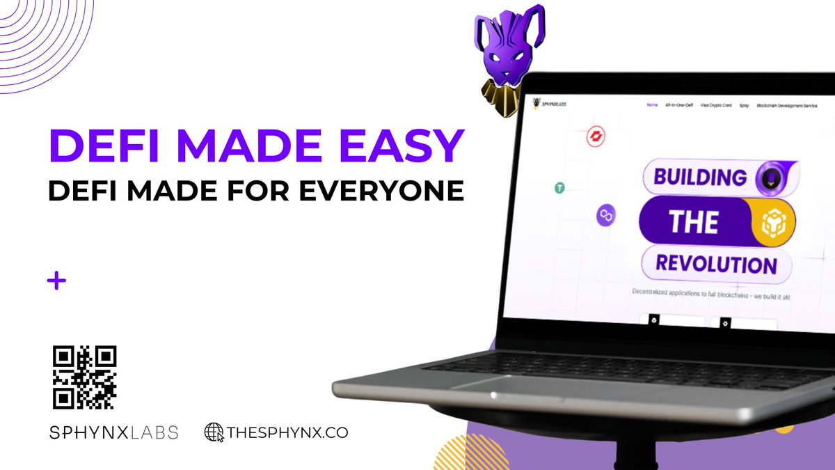 Sphynx Labs' mission is to break barriers and make DeFi accessible to everyone. Crypto shouldn't be hard that's why we streamlined it by having an all-in-one crypto suite 🧪🔮