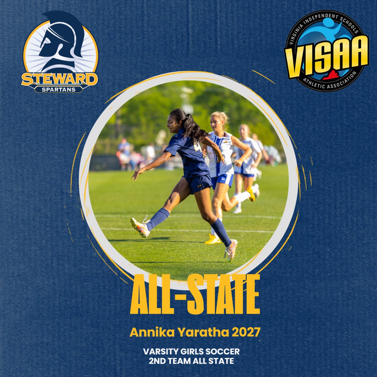 Congratulations to Annika Yaratha ‘27 for being named VISAA DII 2nd Team All State for soccer!! #GoSpartans #rvaW #804varsity @henricosports