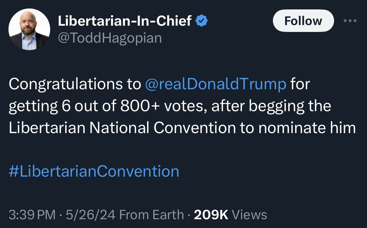 Libertarians not done dunking on Trump.