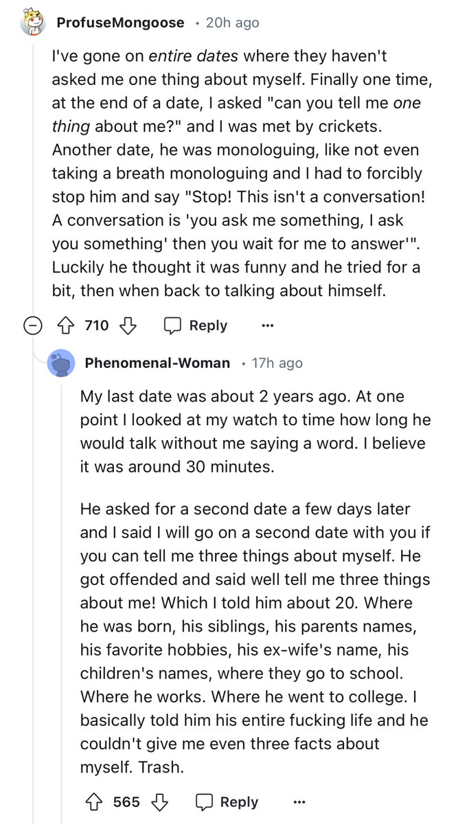Women should normalize giving men a pop quiz like this at the end of their dates, like a dating comprehension exam. Forget waiting for him to ask you out again, ask him if he even knows a thing about you.