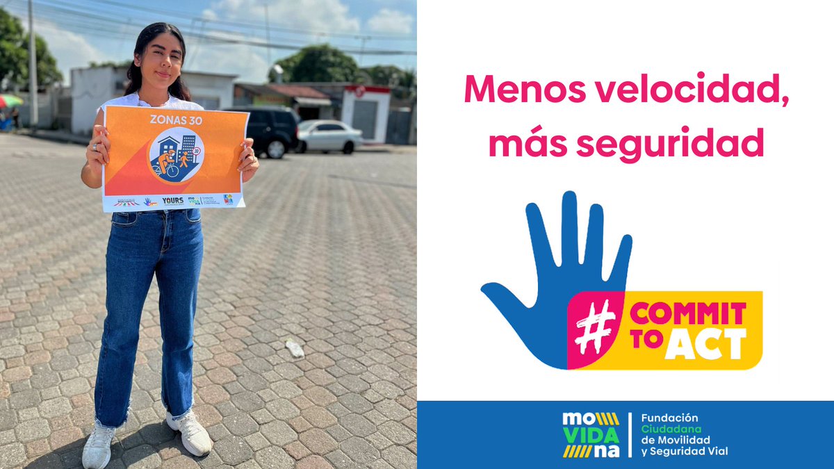 La velocidad es el determinante de vida o muerte al momento de un siniestro vial Velocidad🚗 Probabilidad sobrevivir🚶‍♀️ 30 km/h 90% 40 km/h 60% 60 km/h 10% #CommitToAct #MakeItSafe