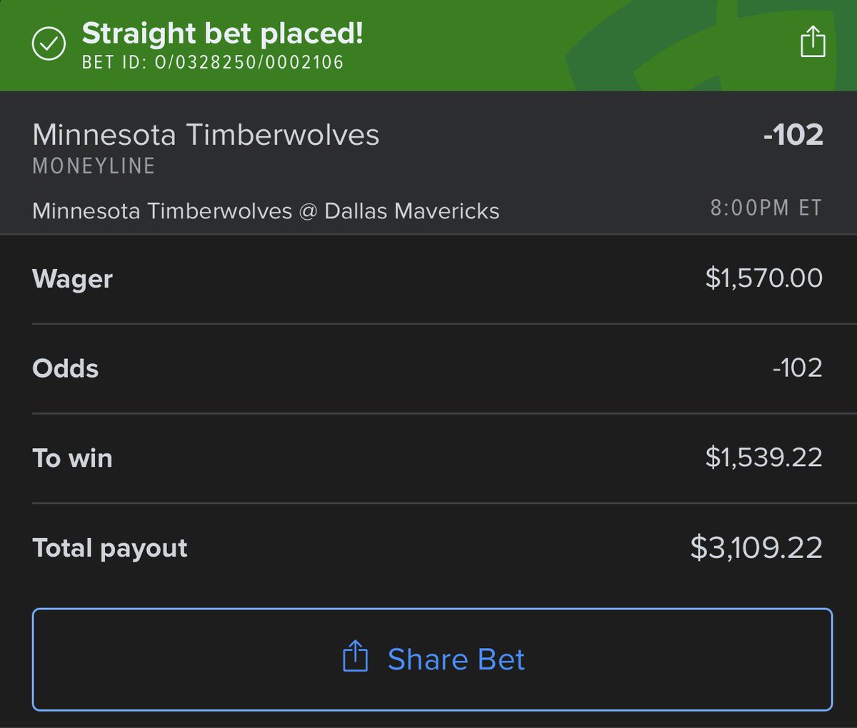 NBA Play of The Day 🏆 

$50 to a random person who likes + retweets if the wolves lose 🤝

#GamblingX #GamblingTwitter #GamblingCommunity