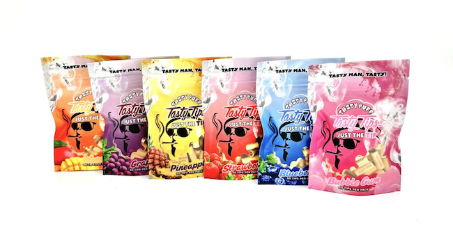 Tasty Puff Tasty Tips Flavored Tips – 50ct per pack Available in single packs & 6 packs (1 of each flavor) Flavors: Blueberry, Bubblegum, Grape, Mango, Pineapple, & Strawberry 10% Off Everything at Tasty Puff with Code Tasty10 tastypuff.com/product/tasty-…