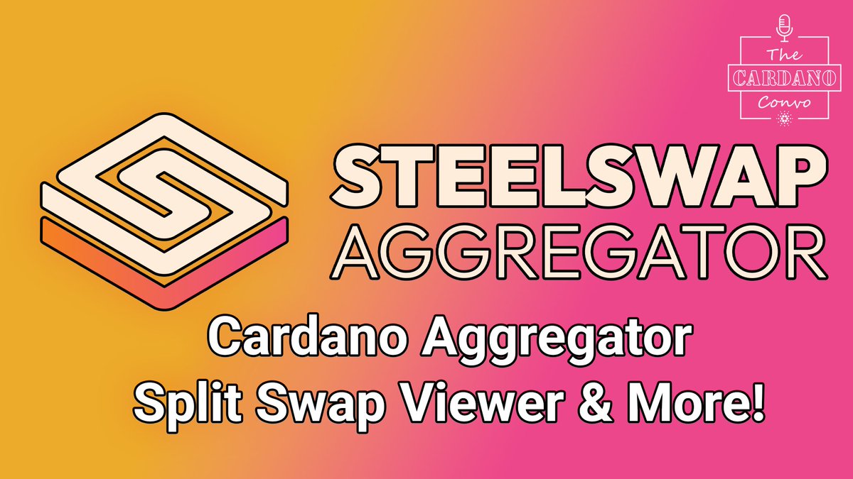 CardanoConvo's tweet photo. Have you seen what @SteelSwap has been up to? They've build a unique #DEX aggregator, and we love their swap split viewer as makes it really nice &amp; simple to see which DEXs your trade is going through! In this video, we talk a look at their platform!👀

👉https://t.co/7pOH6ZAr6Z https://t.co/KMwrPnGCsU