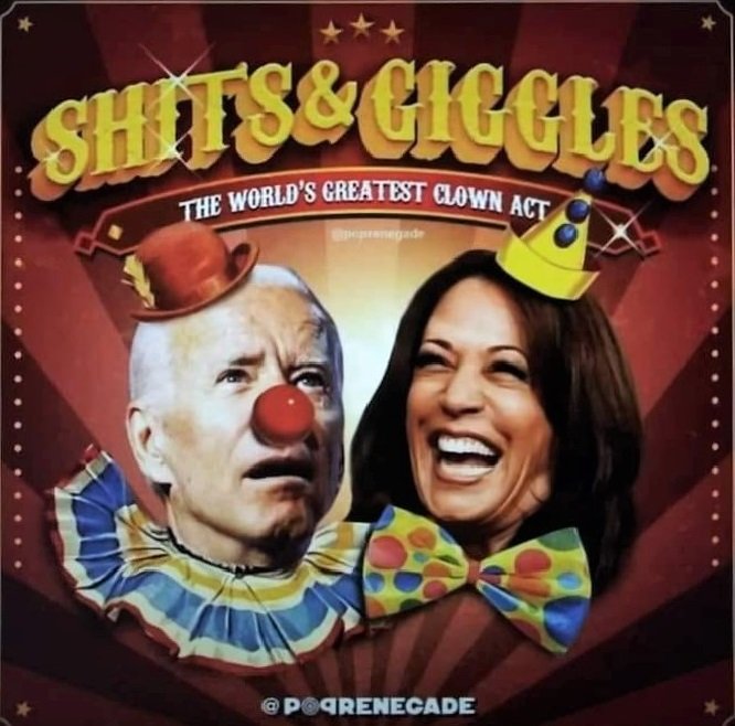 @brown_eyed_gal1 @stevenyodude We got the worse two morons in American history running the country in the ground: Shits and Giggles ! #BidenClownShow