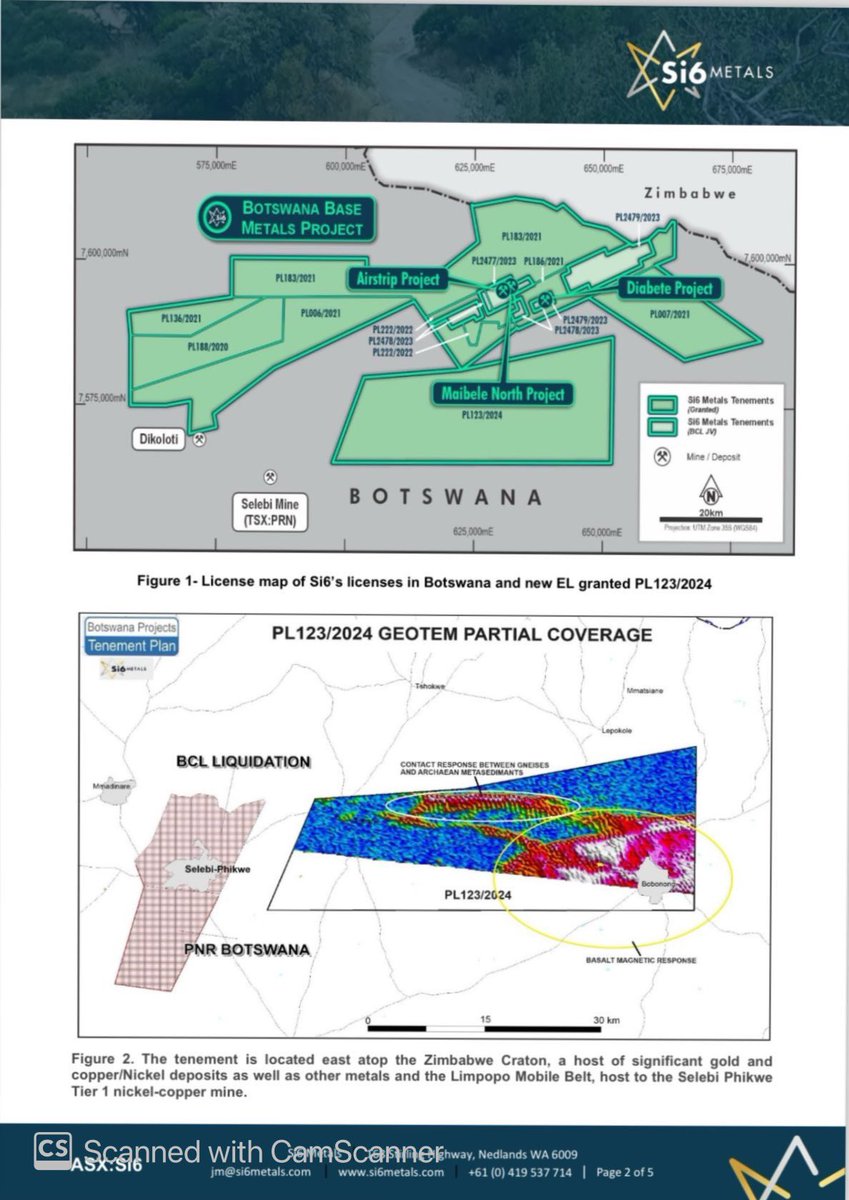 $SI6 #SI6 SI6 Expands Botswana #Copper-#Silver Portfolio 45% increase to already significant landholding in the Limpopo Mobile Belt in Southeast Botswana (2,868km' in total) 👇👇