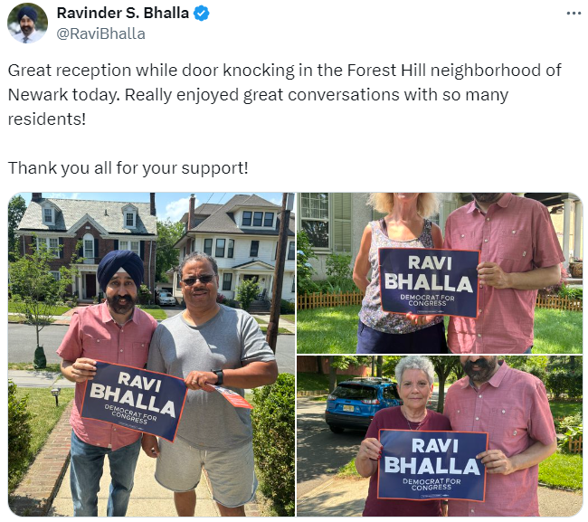 #DemVoice1 #DemCastNJ #FRESH Ravi Bhalla spends time door knocking in neighborhoods learning more about #NJ08 and its citizens. “Good ole boys” don't do this. Let's promote honest, decent leadership. #NJ08 You have a big choice to make this June Primary. Vote for @RaviBhalla