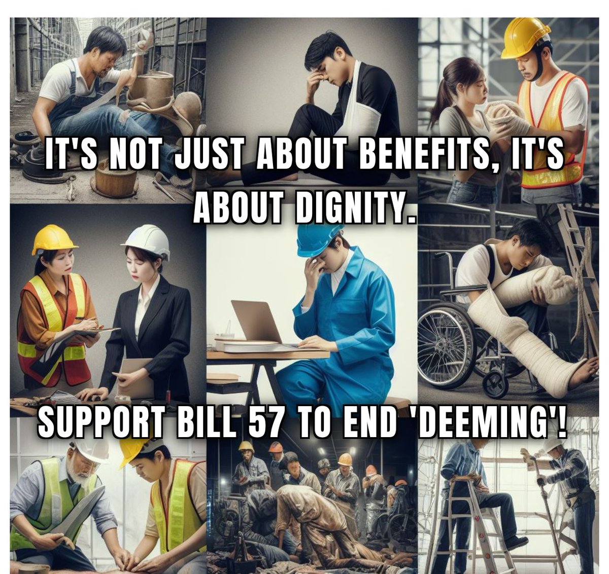 PhoenixRizin09's tweet photo. It's not just about benefits, It's about Dignity! Support Bill 57 to END DEEMING NOW! Let's ensure dignity and fair treatment for all injured workers. #WorkersCompIsARight #EndDeeming #InjuredWorkers #wsib #wcb
https://t.co/8FfxpuCQbE https://t.co/s0xJNrCD5v
