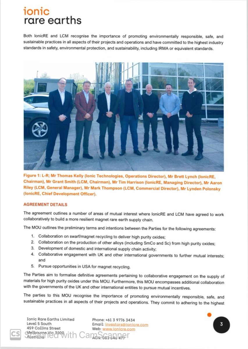 $IXR MOU SIGNED WITH LESS COMMON METALS TO EXPAND OPPORTUNITIES TO BUILD MAGNET #RAREEARTHS SUPPLY CHAIN First supply of recycled magnet REOs from lonic Technologies to LCM expected in July 2024 as part as part of UK supply chain collaboration with Ford 👇👇