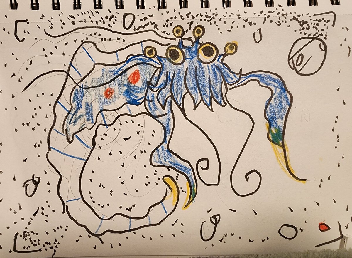 @green_gbcolor they're a little before the dinosaour but here is my Omanyte regional form  they live in the deep seas