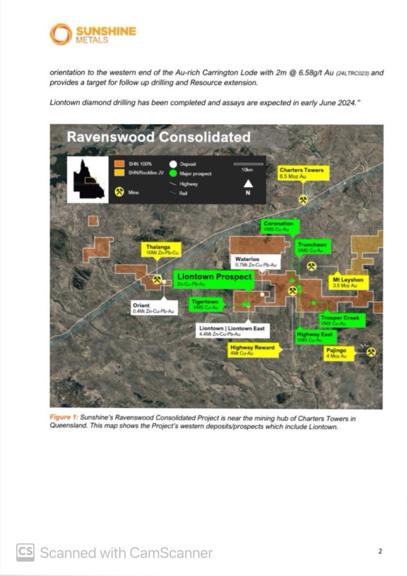$SHN New, High-Grade #Copper #Lode - Liontown Diamond drilling has also been completed (3 holes, 1,091.43m) in the Liontown Gap Zone with assays expected in early June 2024. In addition, downhole EM commenced in late May 2024 to refine Cu-Au rich drill targets
