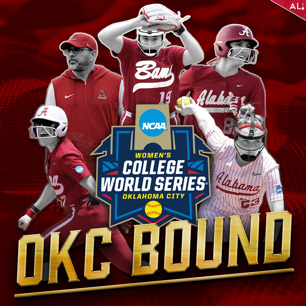 Alabama's headed to the Women's College World Series! The Crimson Tide is Oklahoma City bound! #RollTide