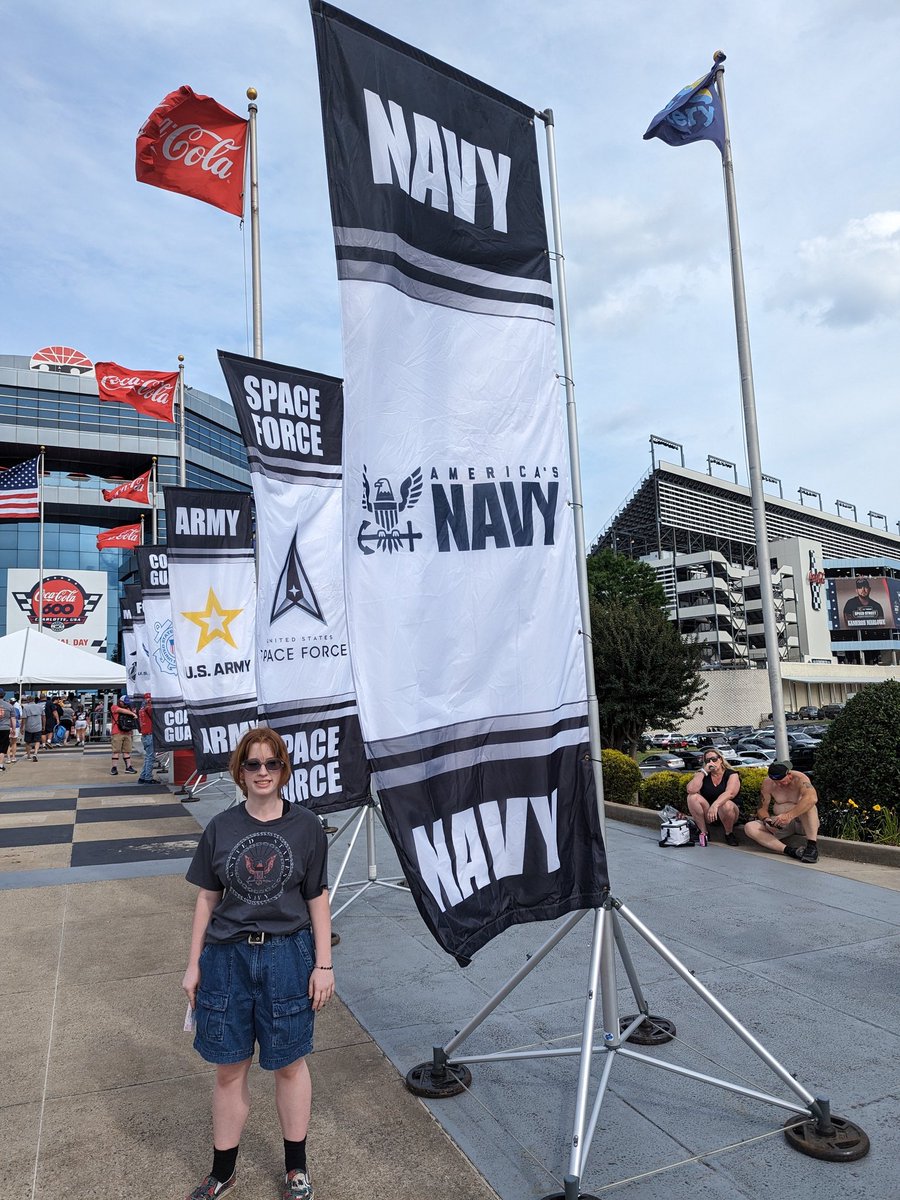 First time at a NASCAR Race for the Coca-Cola 600 with our future sailor! #memorialday #somegaveall #GoNavy