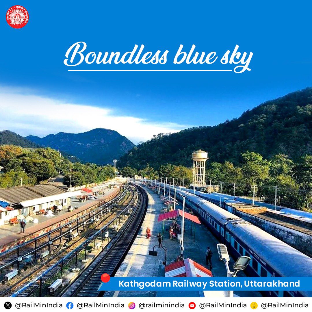 A brisk dawn radiates the relaxed cadence of Kathgodam Railway Station, Uttarakhand, gently tucked between the hills.