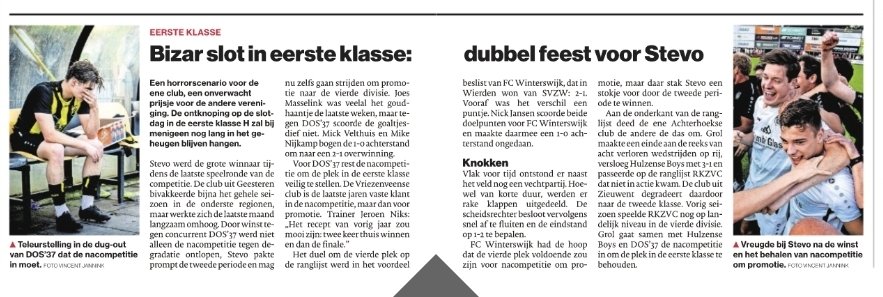 Tubantia op de maandagmorgen over STEVO