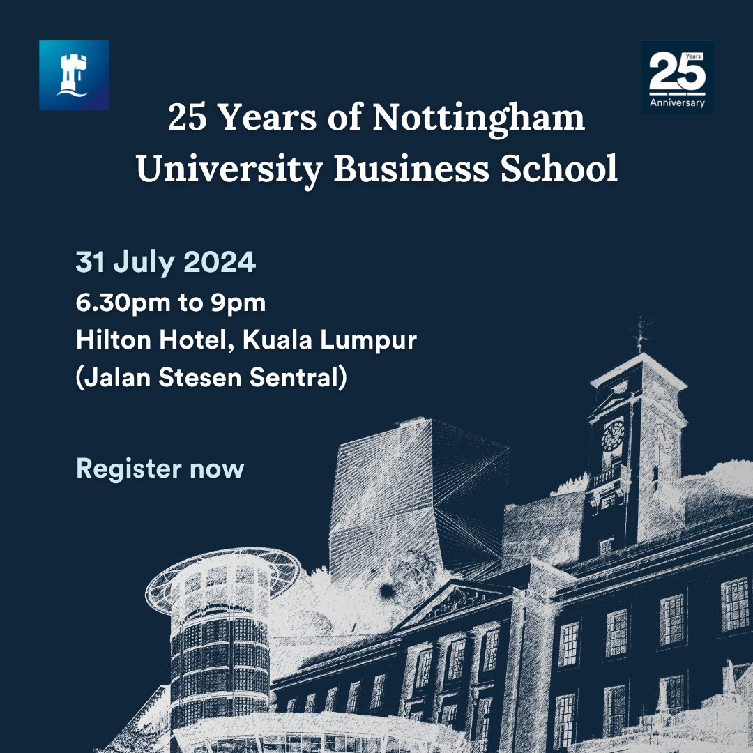 NUBS 25th Anniversary Celebration incoming!

Join @nubsmalaysia for an evening of insightful discussions and networking in the heart of Kuala Lumpur. Celebrate our past, and more importantly, look forward to the future with us.

Register now at: bit.ly/NUBS25thAnnive….