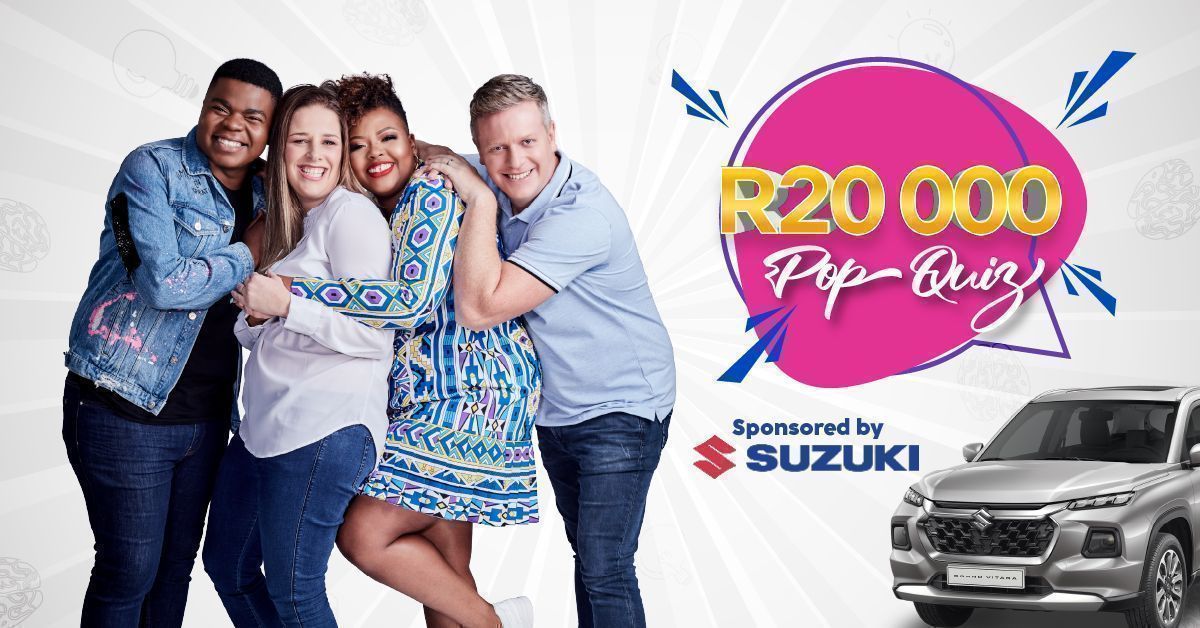 #R20000PopQuizOn947
10 Questions. 60 Seconds. R20,000 is up for grabs! 

Play the R20,000 Pop Quiz with @Suzuki_ZA 

Enter TODAY >> buff.ly/3Tz2Psy 

Suzuki turns everything into a fun adventure. 

#AneleAndTheClubOn947 #SuzukiSA