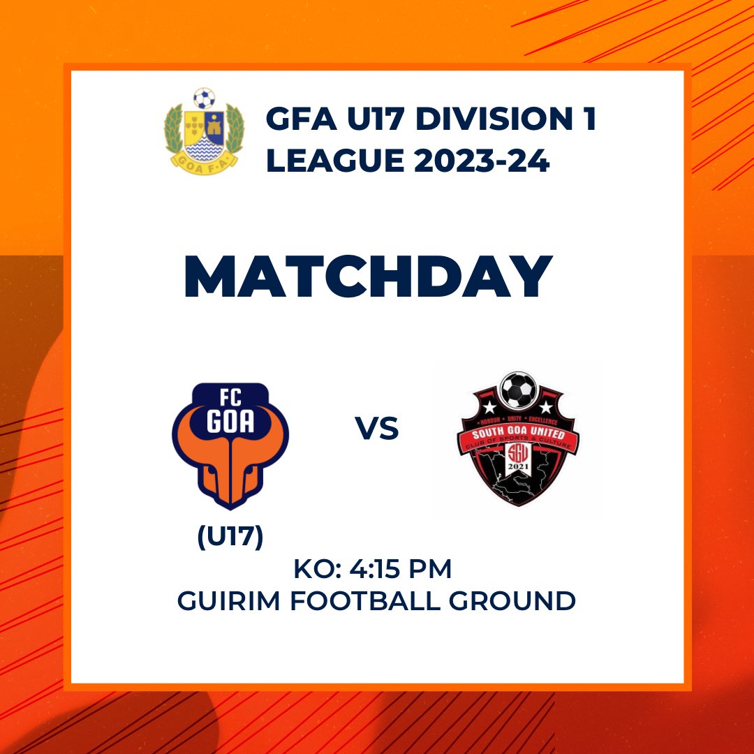 Our U17 boys take on South Goa United at Guirim Football Ground today! 🔥