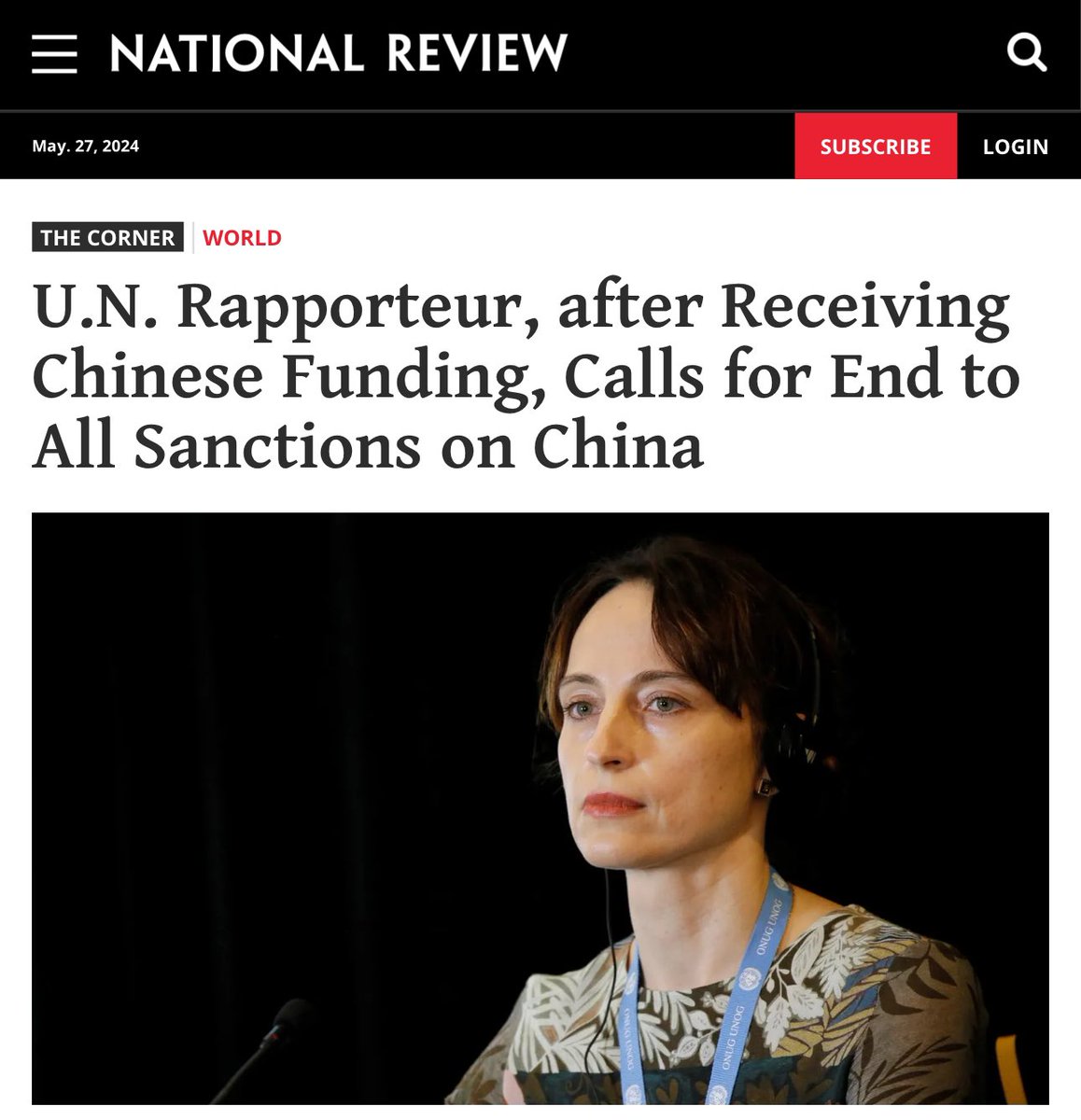 Throughout Belarusian State University professor Alena Douhan’s time as UN special rapporteur, a part-time post, China and Russia have each earmarked special funding for her office. Last year, Douhan’s office received $200,000 in funding from China. During her trip to China, she