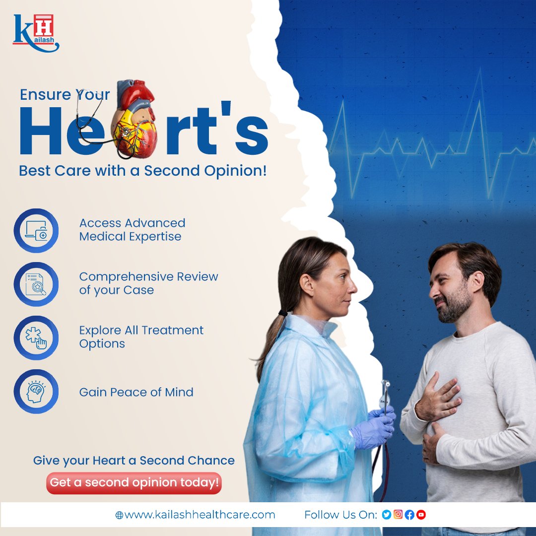 Advised heart surgery? Don't settle for doubt! Ensure your heart health with a second opinion. 

Consult our Heart Specialists: kailashhealthcare.com

#heartcare #hearthealth #secondopinion #knowyouroptions