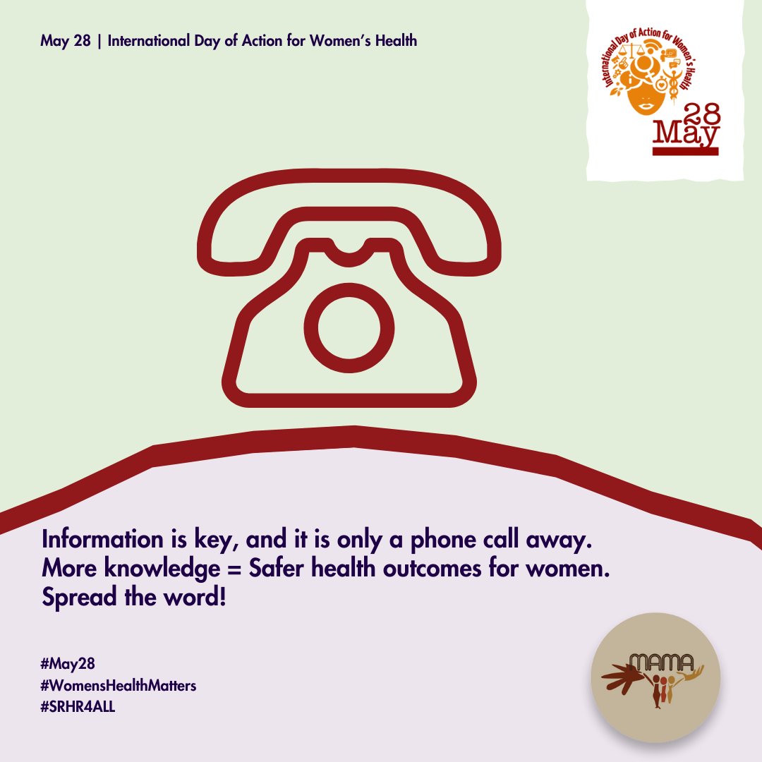 Information is key to decision making! At MAMA Network, we continue to invest in access to abortion information to save women’s lives! You can access materials on our website: mamanetwork.org/fr/ressources/ or talk to our hotlines: mamanetwork.org/network/helpli… #SRHR4ALL #May28