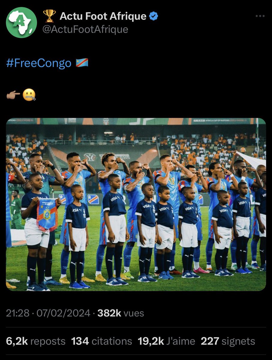 NaijaFootball_'s tweet photo. Ne soyez pas stupide. 

Free Palestine. 🇵🇸  Free Congo. 🇨🇩 https://t.co/3ye2J0wTgN