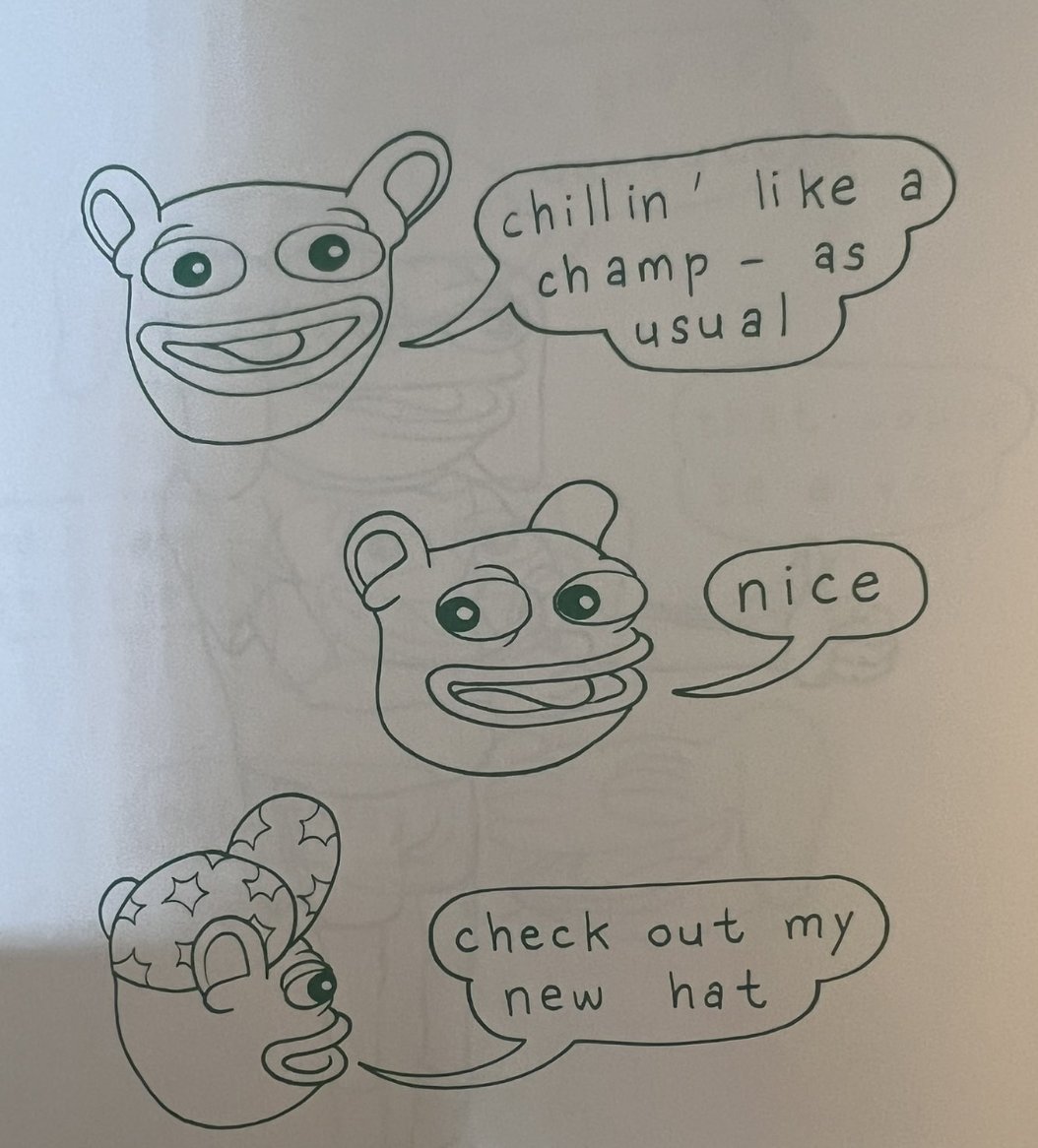 🚨 Spotted in Matt Furie's Boys Club book! 🚨 Brett is rocking his signature 'BRETTER' cap and just chilling out like a true legend. 🧢✨

#BoysClub #BretterCap #ChillVibes #MattFurie #ComicArt #Legendary