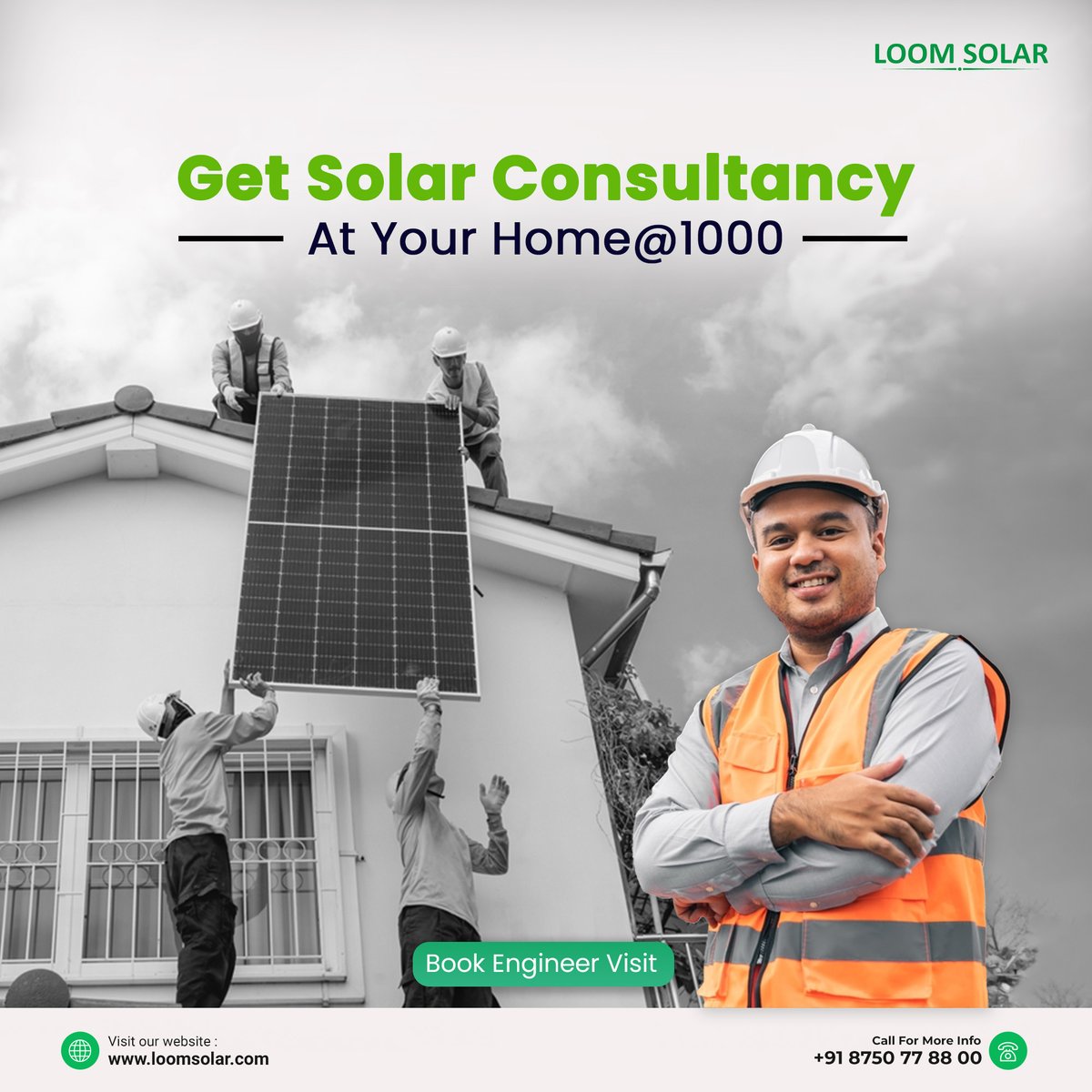 Discover Loom Solar's Engineer Visit Service! From initial assessments to customized solar plans, we provide tailored solutions to match your unique requirements. Visit loomsolar.com/products/engin… #EngineerVisit #Sustainability #RenewableEnergy #अपना_घर_अपनी_बिजली