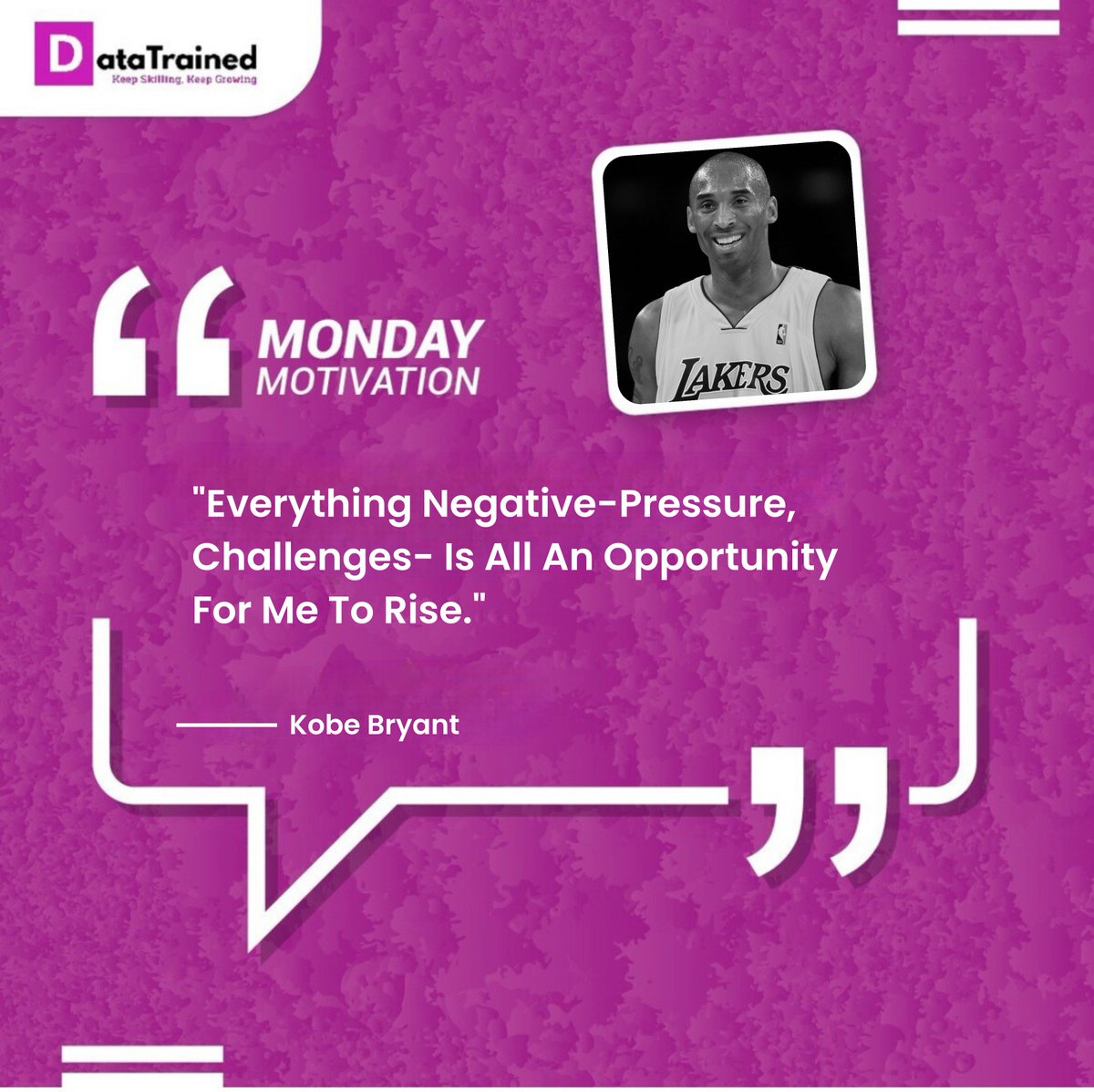 data_trained's tweet image. ✅Pressure and challenges are not negative things, they are opportunities for us to rise. So don't back down when things get tough, keep pushing forward and you'll reach your goals!!
Have a Great Day!!
#DataTrained #opportunity #careergrowth #mondaymotivation #careeropportunity
