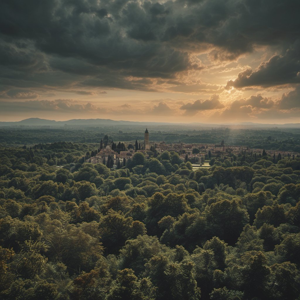 A town in the forest. #forests #town #photoart #aiart