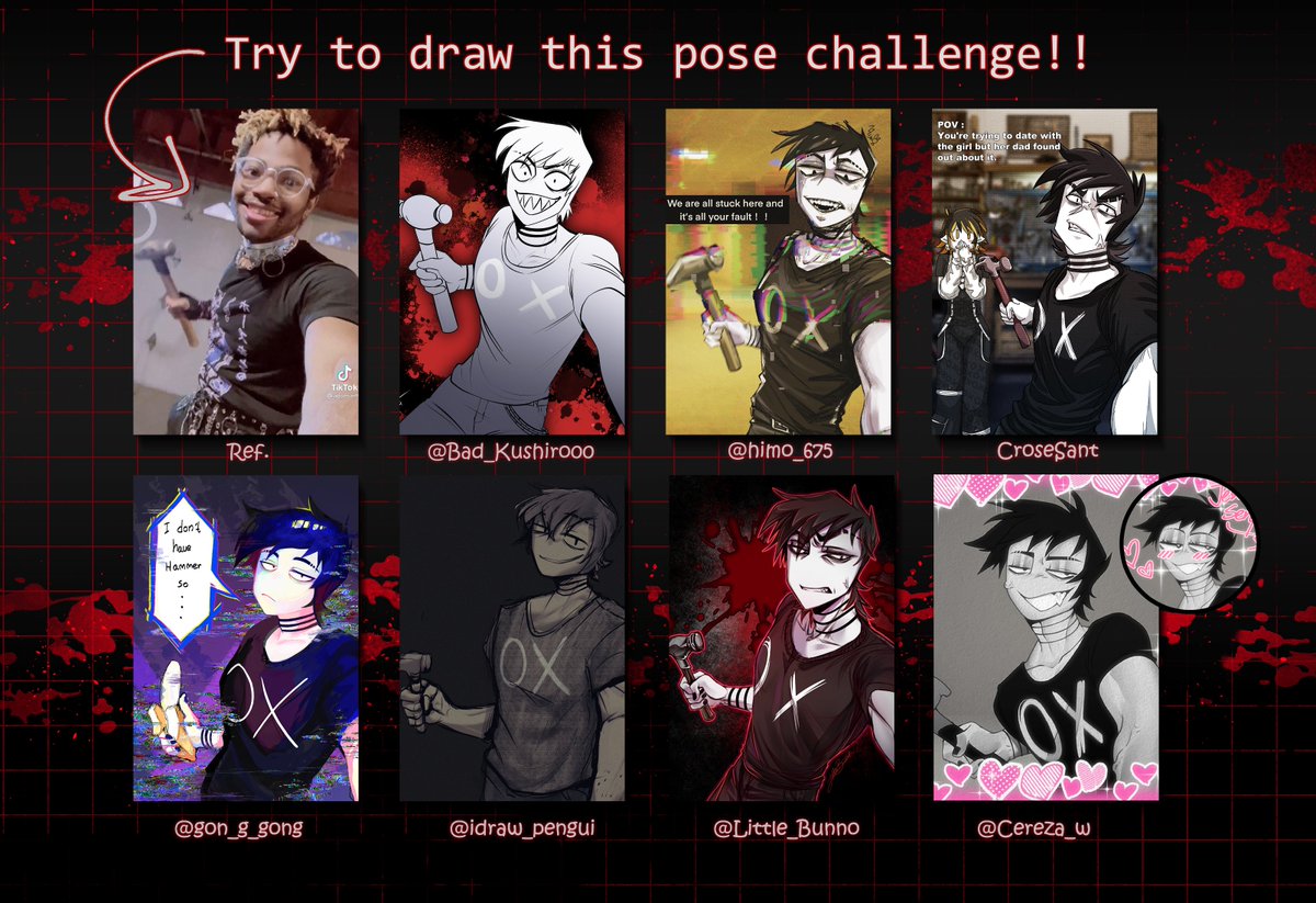 🖤🔨Janne in this pose by 7 artists!🔨🖤
The Small drawing challenge with my friends. Thank you for joining me in this challenge. It's such a honor for me!
-
Collab w/ @Bad_Kushiro00 @himo_675 @/CroseSant @gon_g_gong @idraw_pengui @Cereza_w 
#br0kenColors #br0kencolorsfanart