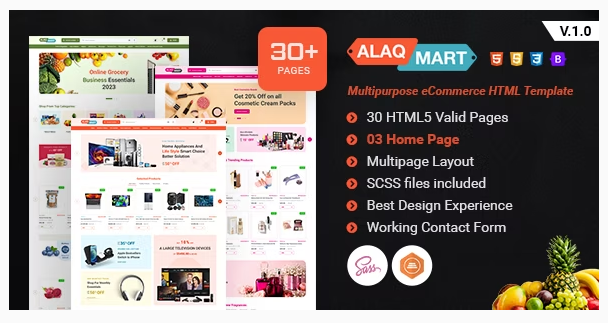 Alaq Mart Multipurpose eCommerce HTML Template

Buy Now - 1.envato.market/zNVJNG

#cosmetics #ecommerce #electronics #grocerymarket #html #HTMLTemplate #onlinestore #onlinevegetables #organicfood #retail #sass #shop #supermarketgrocery #webstrot