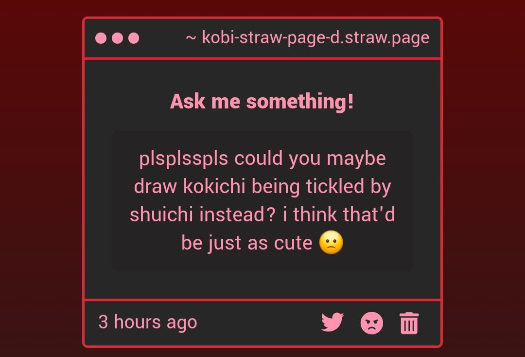 backroomskokich's tweet photo. Yes I am sorry for not replying sooner.. anyways guys u should tots interact with my straw page I love seeing requests pop up fr! 

#saiouma #shuichi #kokichiouma https://t.co/iHkWPfzTOr