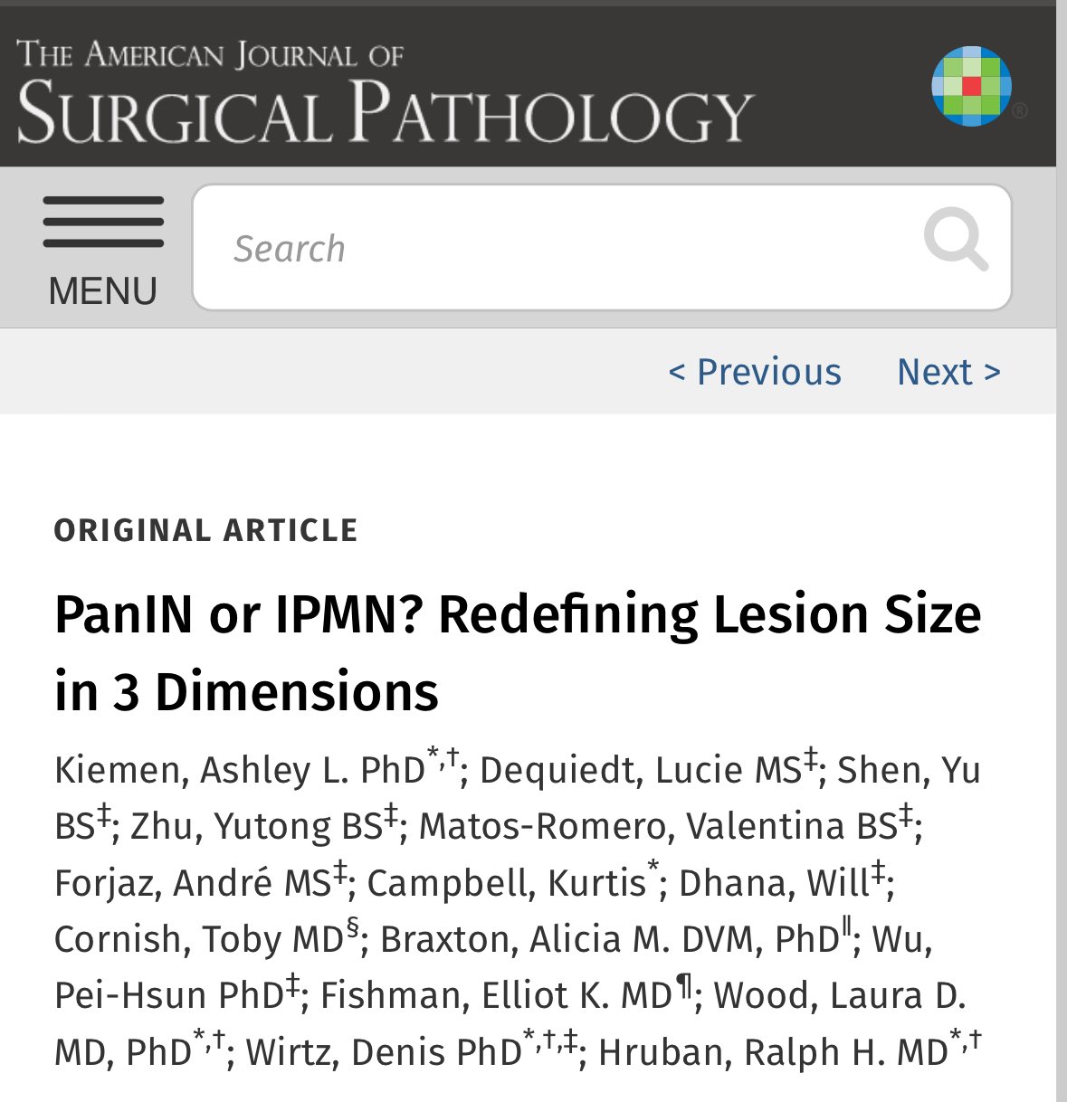 Giovanni Marchegiani on X: “🤔 PanIN or IPMN ?! Lesion size really