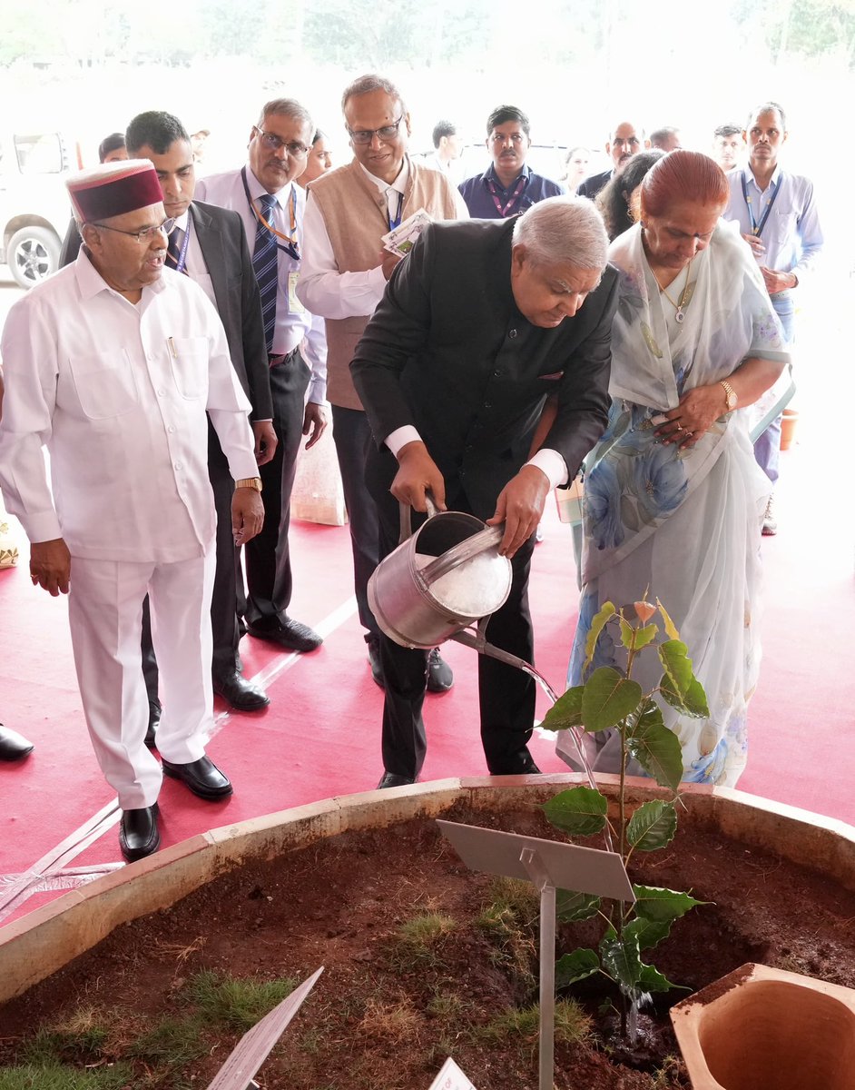 Hon'ble Vice-President, Shri Jagdeep Dhankhar planted a sapling at the premises of ICMR-National Institute of Traditional Medicine in Belagavi, Karnataka today. @IcmrNitm