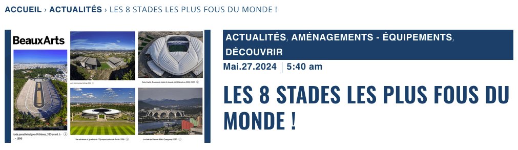 Les 8 stades les plus fous du monde ! Alors que la Cité de l’architecture et du patrimoine leur consacre toute une exposition, se préparant comme la plupart des institutions artistiques aux JOP #Paris2024, @BeauxArts_mag revient sur les stades les plus spectaculaires du monde…