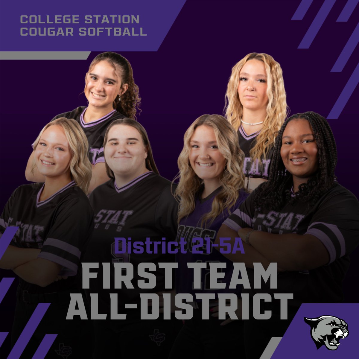 Congrats to these Cougars for earning a spot on the 21-5A All-District team! 
1st Team
- SR - Bryce Clendenin
- JR - Gracie Ream
- JR - Chloe Ream
- SO - Shaenyn Yates
- SO - Samone Clark
- FR - Callia Carreon