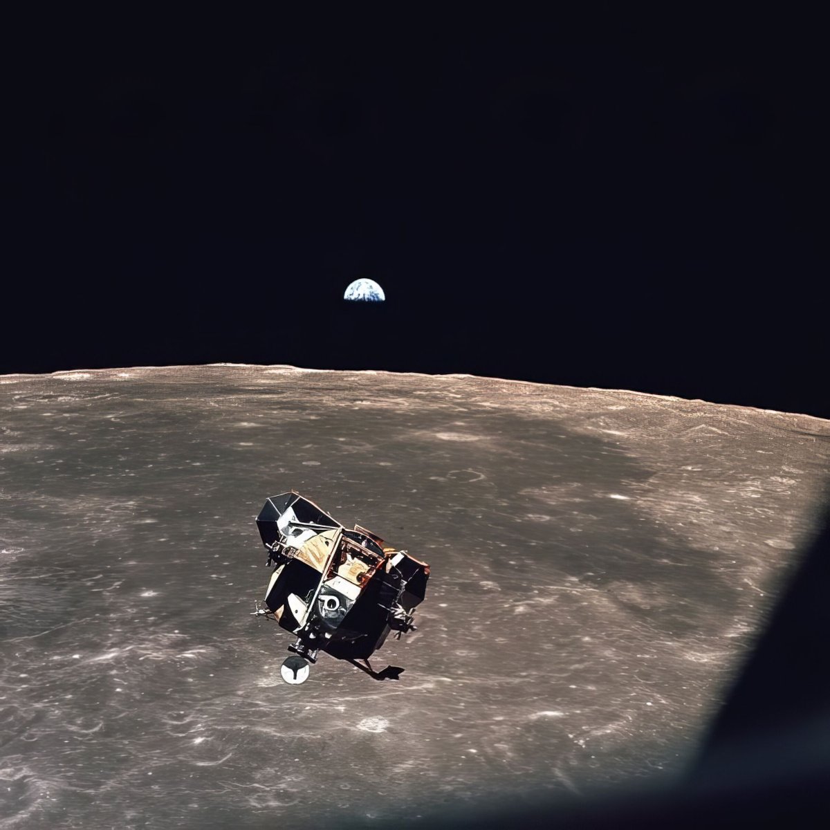 MAstronomers's tweet image. Astronaut Michael Collins took this historic photo in 1969, making him the only human, alive or dead, not in the frame. 🌍🚀